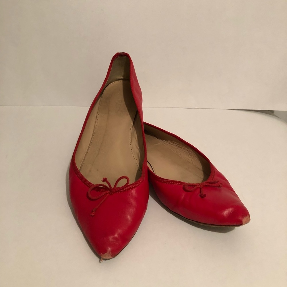 J. Crew | Red Pointy Toe Ballet Flats | Sz 10